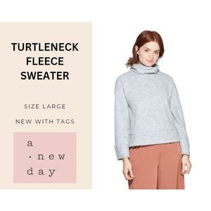A New Day Turtleneck Fleece Sweater Size Large NEW